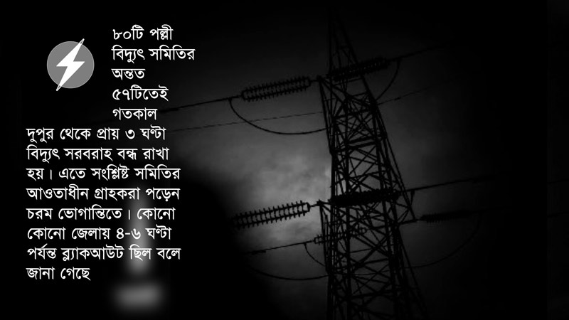 বিয়ানীবাজারে পল্লী বিদ্যুতের ‘ব্ল্যাকআউট’: অন্ধকারে ছিলেন ৪০ হাজার গ্রাহক